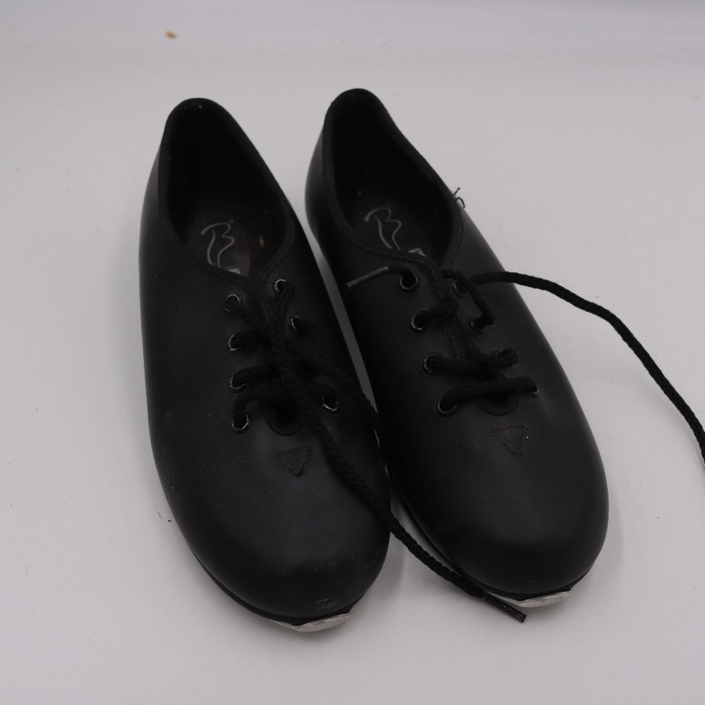 Bloch Vintage Black Leather Oxford Tap Shoes Kids Size 12.5 M Made In USA